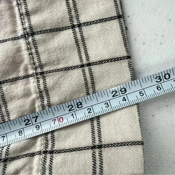 Anthropologie Windowpane Trousers Wide Leg High Rise Belted Ivory‎ Sz M - Picture 13 of 15